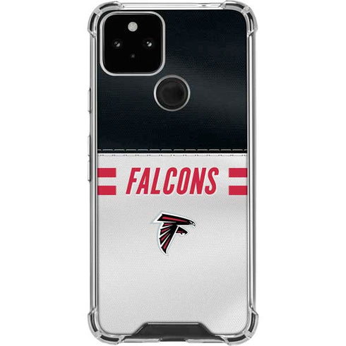NFL Atlanta Falcons White Striped Google Pixel 5 Clear Case